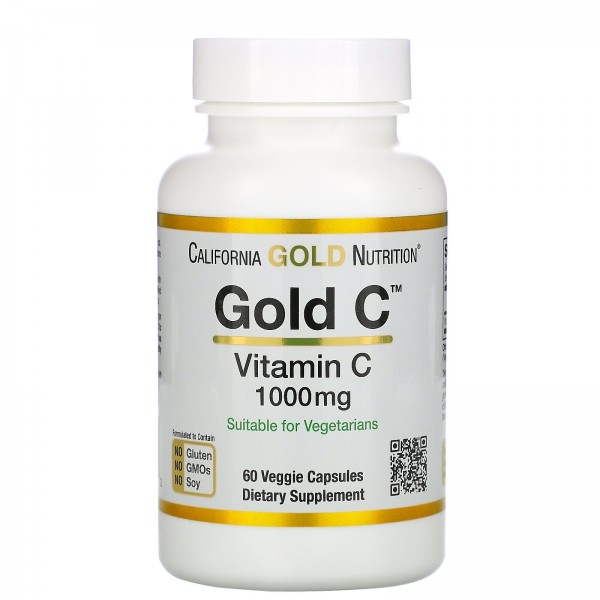 California Gold Nutrition Витамин C 1000 мг 60 вег...