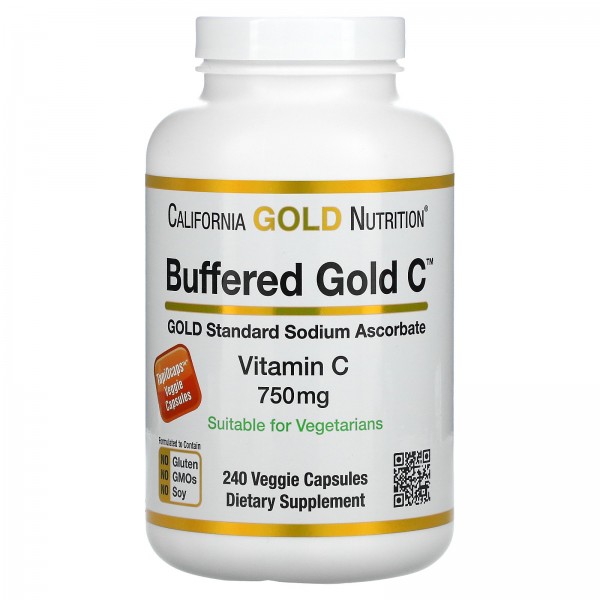 California Gold Nutrition буферизованный витамин C 750 мг 240 растительных капсул