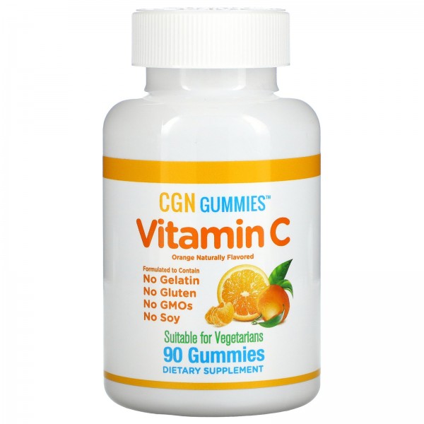 California Gold Nutrition жевательные таблетки с витаминомC натуральный апельсиновый вкус без желатина 90жевательных таблеток