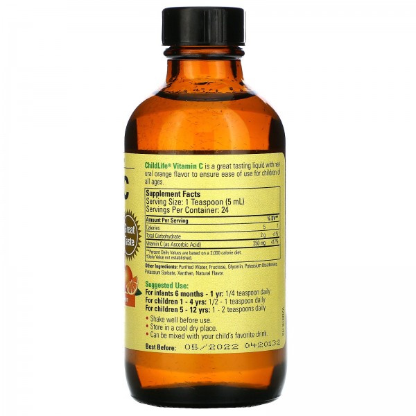 ChildLife Essentials витаминC в жидкой форме натуральный апельсиновый вкус 1185мл (4жидк.унции)
