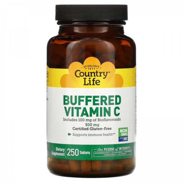 Country Life буферизованный витамин C 500 мг 250 таблеток