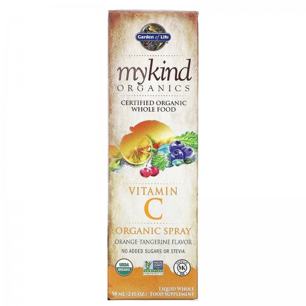 Garden of Life MyKind Organics Органический спрей витамин C Апельсин-мандарин 58 мл