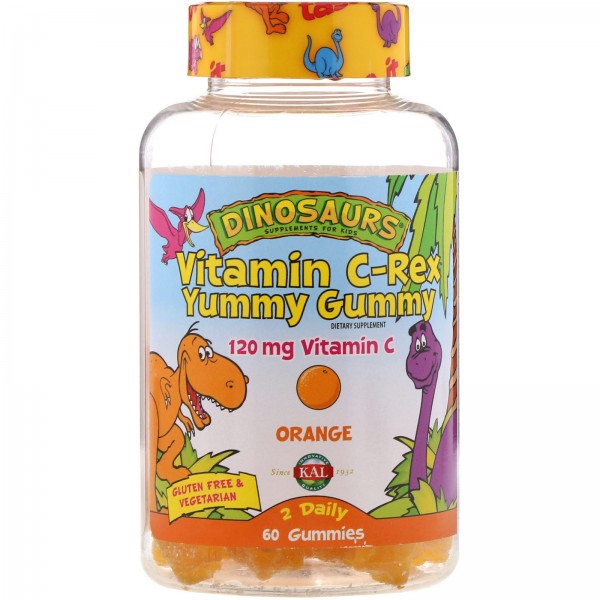 KAL Vitamin C-Rex Yummy Gummy Orange 120 mg 60 Gummies