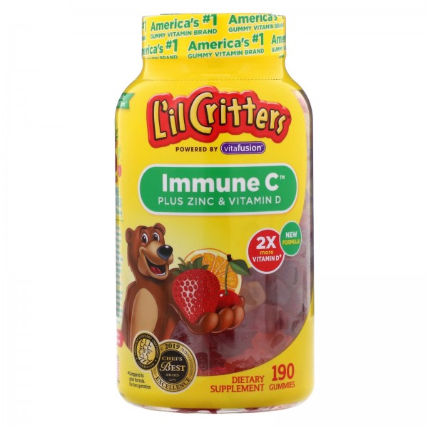 L'il Critters ImmuneC с цинком и витаминомD 190жевательных мармеладок