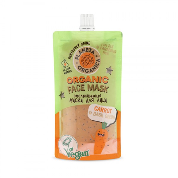 Planeta Organica Маска для лица `Carrot & basil seeds`, омолаживающая 100 мл
