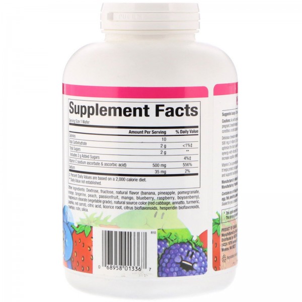 Natural Factors Витамин C 500 мг Мультифрукт 180 жевательных вафель