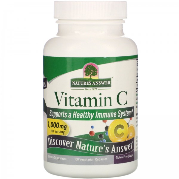 Nature's Answer Витамин C 1000 мг 100 вегетарианских капсул