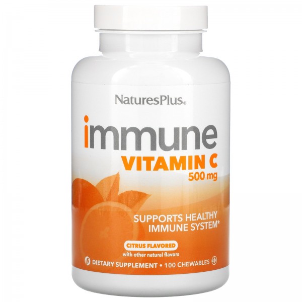 Nature's Plus Immune Витамин C 500 мг Цитрус 100 жевательных таблеток