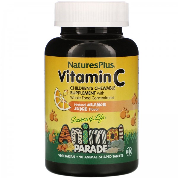 Nature's Plus Animal Parade  Витамин C для детей Апельсин 250 мг 90 таблеток