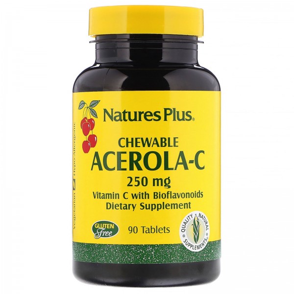 Nature's Plus Ацерола-С 250 мг 90 жевательных табл...