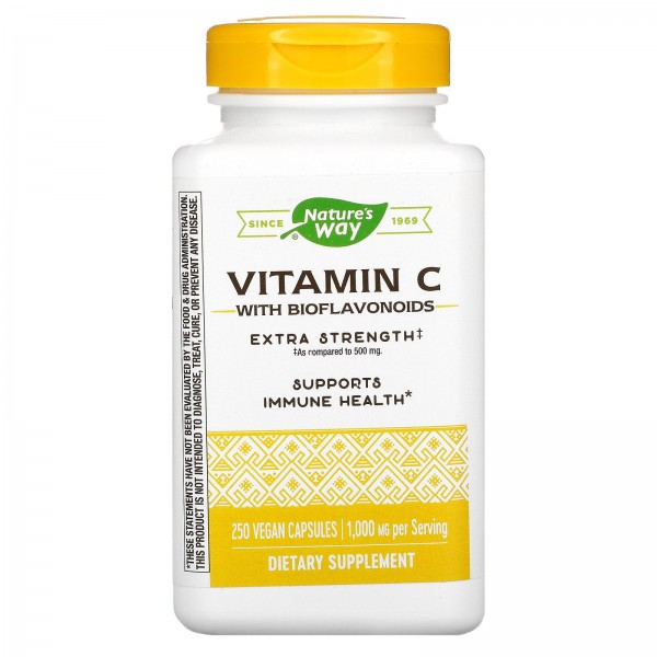 Nature's Way буферизованный витамин C с биофлавоноидами 1000 мг 250 веганских капсул