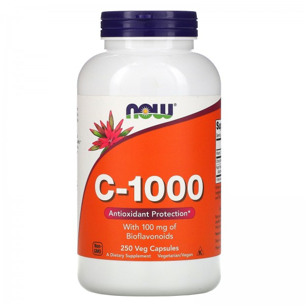Now Foods C-1000 со 100 мг биофлавоноидов 250 раст...
