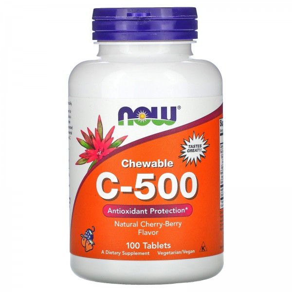 Now Foods Chewable C-500 витамин C Вишня 100 табле...