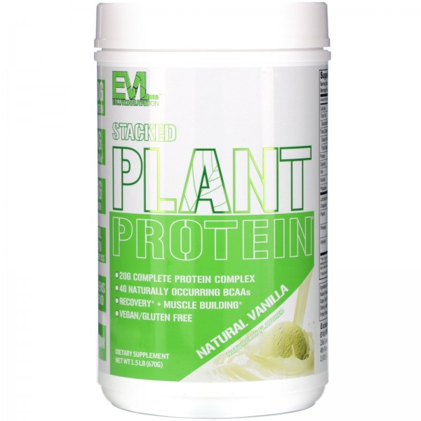 EVLution Nutrition Stacked Plant Protein Натуральная ваниль 670 г