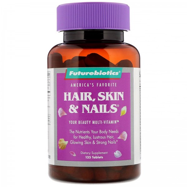 FutureBiotics Hair Skin, Nails средство для поддержания здоровья волос кожи и ногтей 135 таблеток