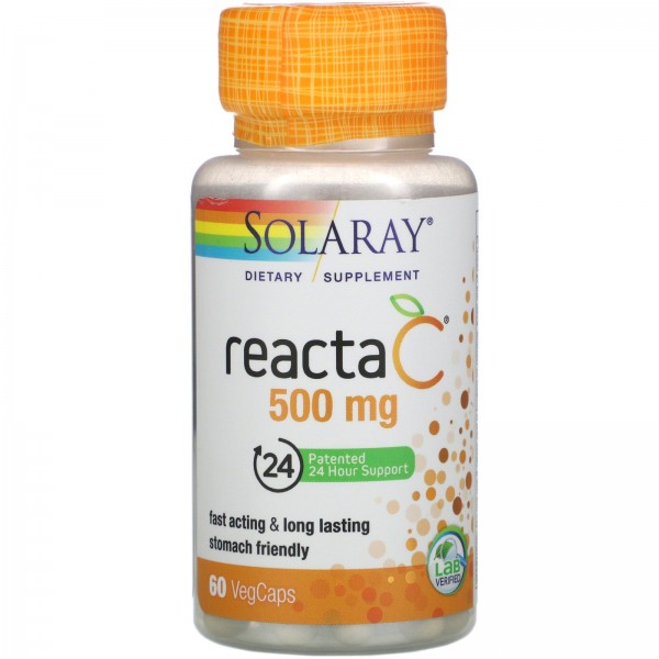 Solaray Витамин C Reacta-C 500 мг 60 растительных капсул