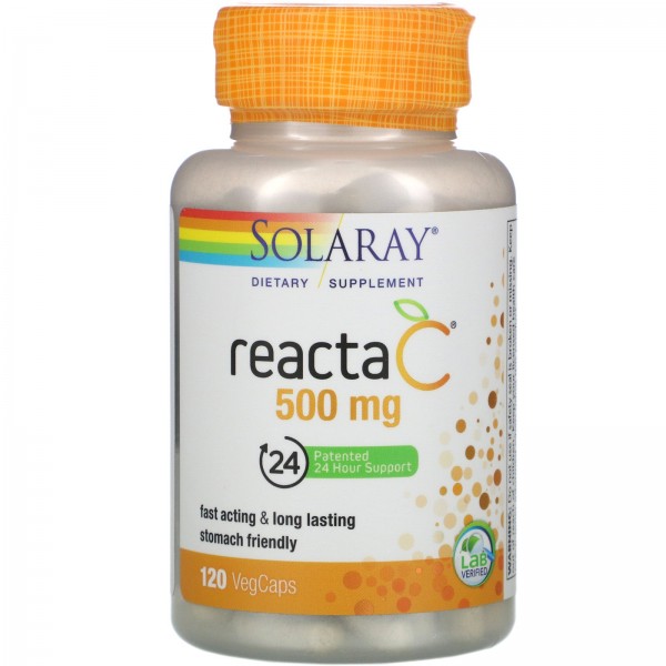 Solaray Витамин C Reacta-C 500 мг 120 вегетарианск...