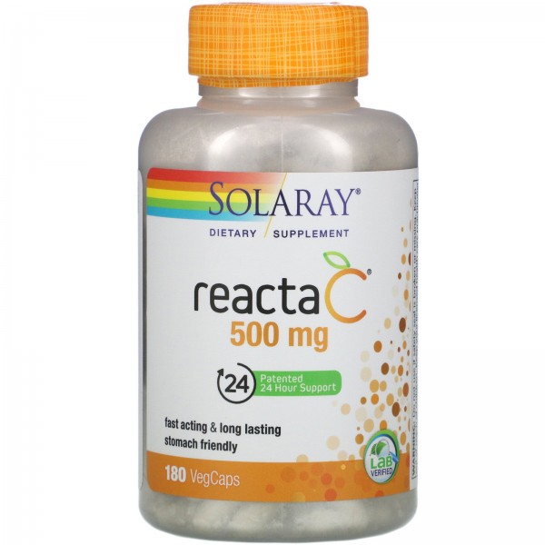 Solaray Витамин C Reacta-C 500 мг 180 вегетарианских капсул