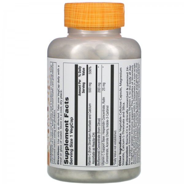 Solaray Витамин C Reacta-C 500 мг 180 вегетарианских капсул