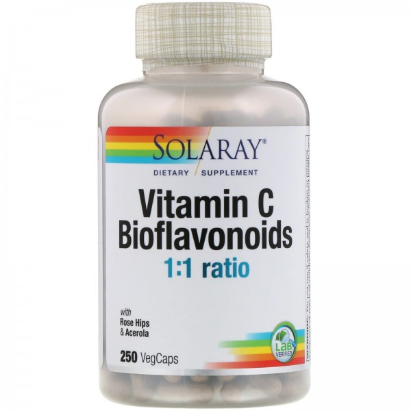 Solaray Витамин C с биофлавоноидами 250 растительных капсул