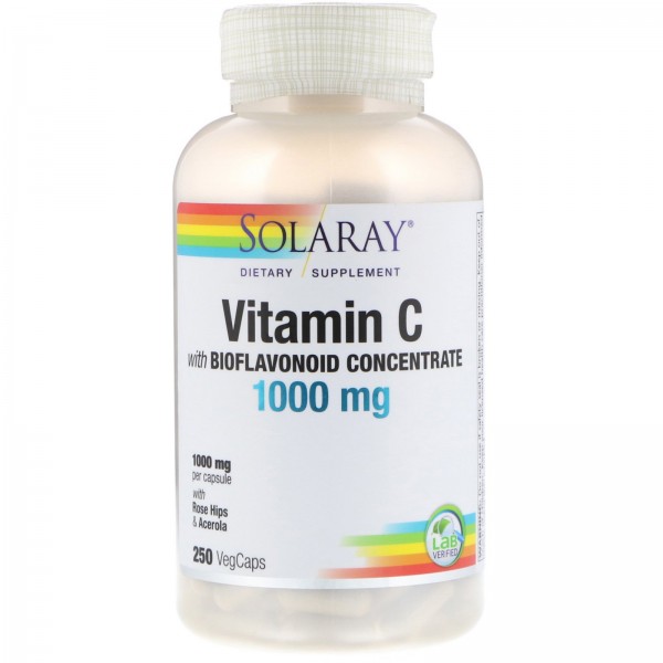 Solaray Витамин C с концентратом биофлавоноидов 1000мг 250растительных капсул