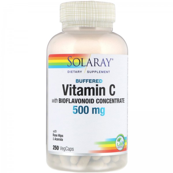 Solaray Витамин C с концентратом биофлавоноидов 500 мг 250 капсул с оболочкой из ингредиентов растительного происхождения