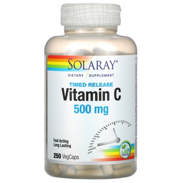 Solaray Витамин C с медленным высвобождением 500 м...