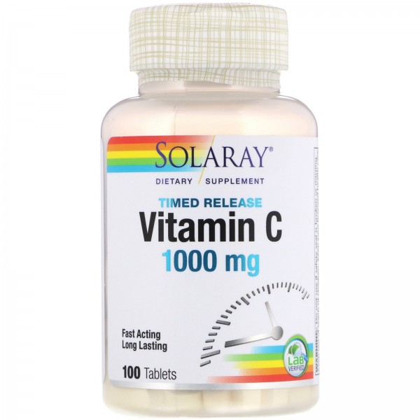 Solaray витаминC длительного высвобождения 1000мг 100таблеток