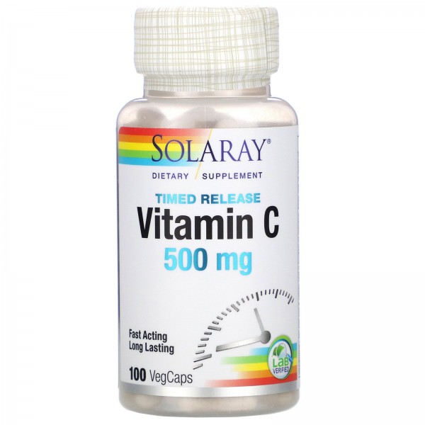 Solaray Витамин C медленного высвобождения 500 мг 100 растительных капсул