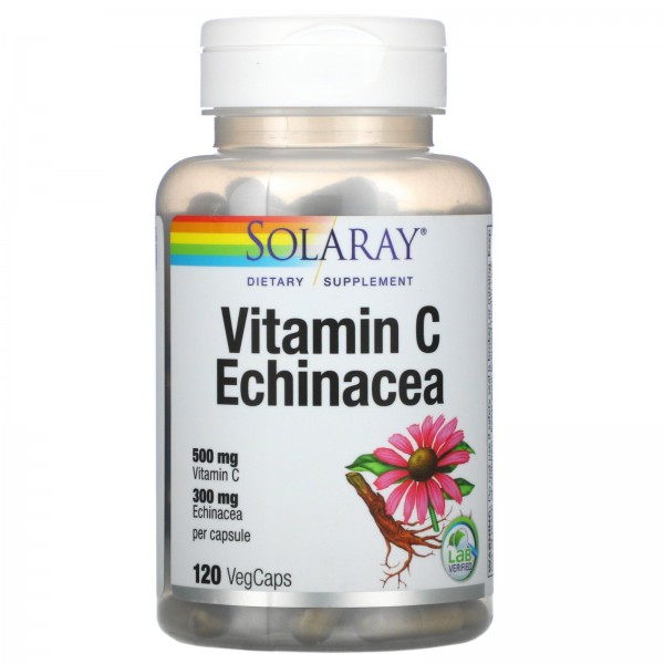 Solaray Витамин C с эхинацеей 500 мг 120 растительных капсул