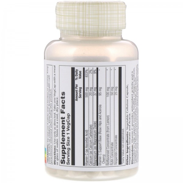 Solaray Витамин C Забуференный с биофлавоноидами 500 мг 100 капсул