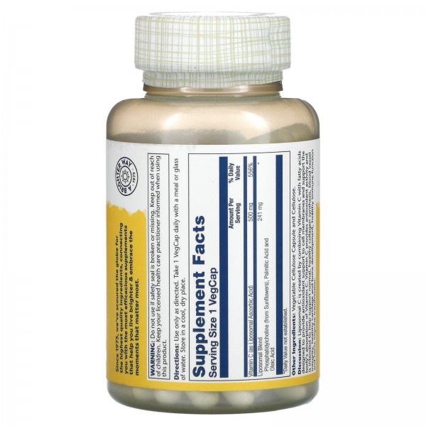 Solaray Витамин С липосомальный 500 мг 100 растительных капсул