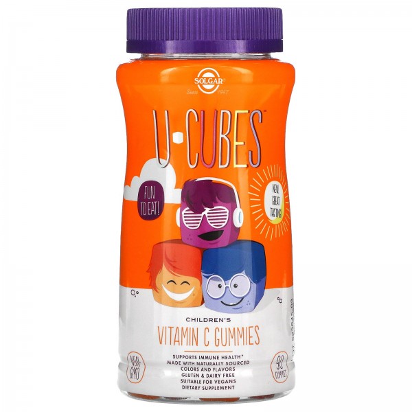 Solgar Витамин C U-Cubes для детей Апельсин-клубни...
