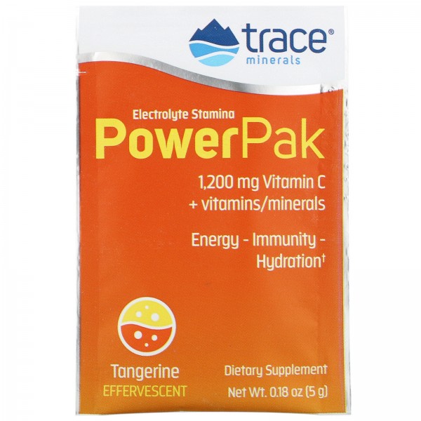Trace Minerals Research Электролиты Stamina PowerPak мандарин 30 пакетов по 5 г