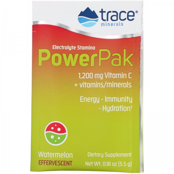 Trace Minerals Research Электролиты Stamina PowerPak Арбуз 30 пакетов по 5,5 г