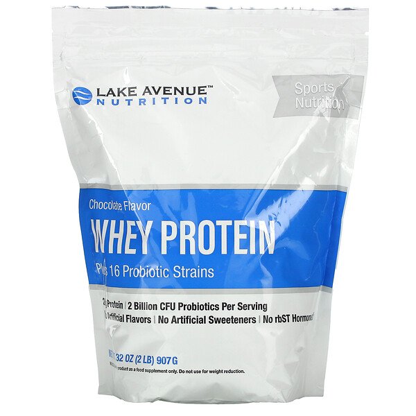 Lake Avenue Nutrition сывороточный протеин с пробиотиком Шоколад 907 г