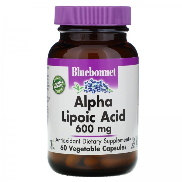 Bluebonnet Nutrition Альфа-липоевая кислота 600 мг 60 растительных капсул
