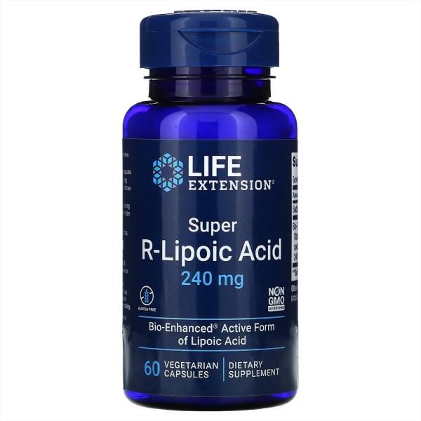 Life Extension Супер R-липоевая кислота 240 мг 60 вегетарианских капсул