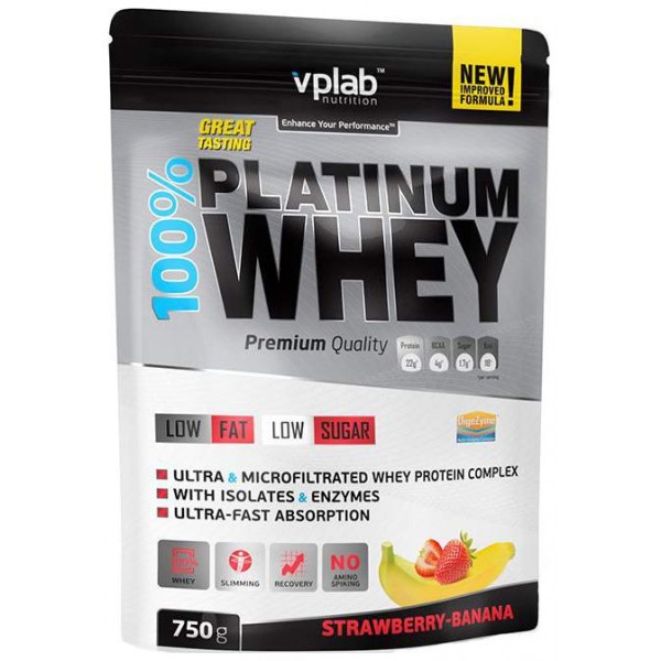 VP Laboratory Протеин 100% Platinum Whey 750 г Клубника-Банан