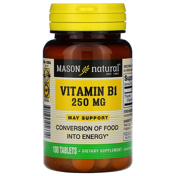 Mason Natural Витамин В1 250 мг 100 таблеток...