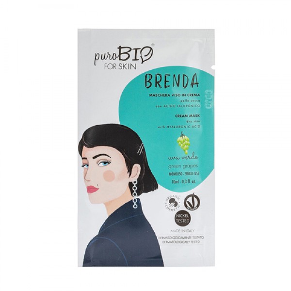 PuroBio Крем-маска `Brenda, зелёный виноград` для сухой кожи 10 мл