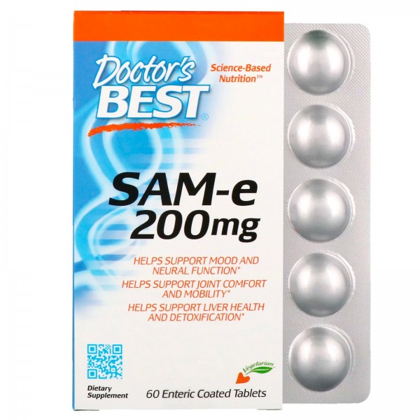Doctor's Best SAM-e 200 мг 60 таблеток покрытых ки...