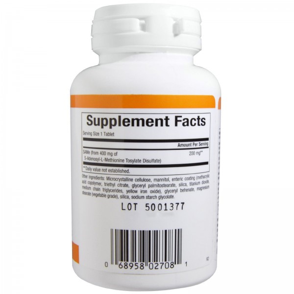 Natural Factors SAM-e (S-Adenosyl-L-Methionine) ISO-актив 200 мг 60 таблеток в кишечнорастворимой оболочке