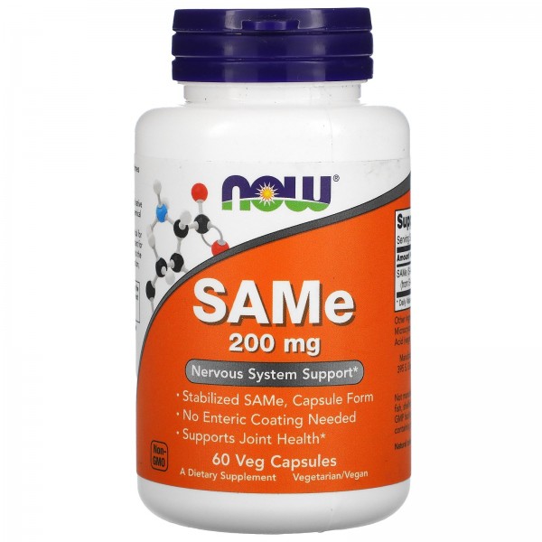 Now Foods SAMe 200 мг 60 вегетарианских капсул...