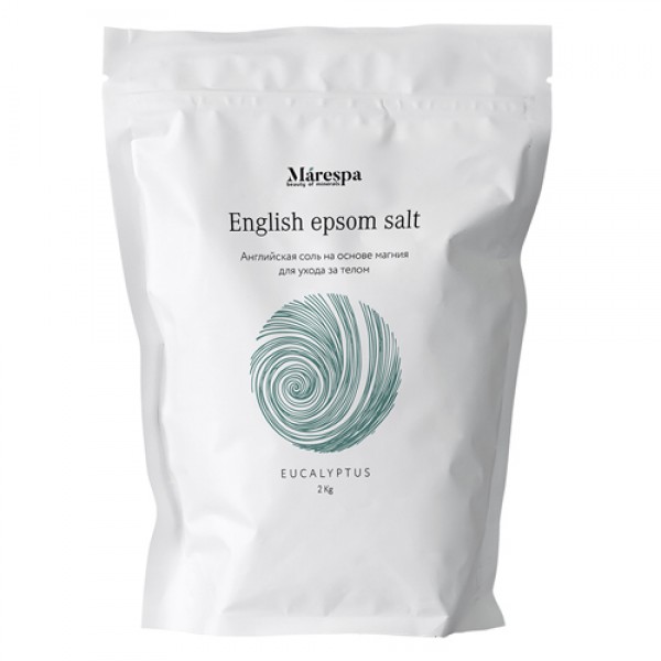 Marespa Соль для ванны `English epsom salt` с натуральным эфирным маслом эвкалипта и пихты 2000 г