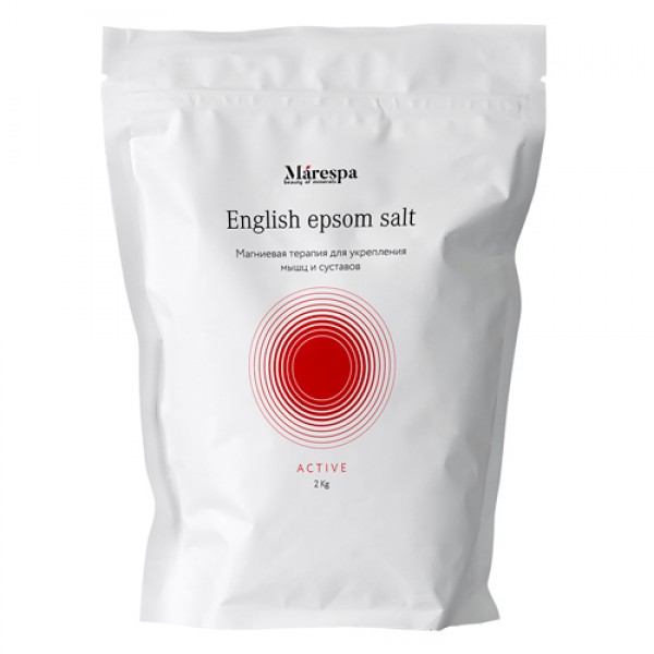 Marespa Соль для ванны `English epsom salt` с натуральным эфирным маслом розмарина и мяты 2000 г