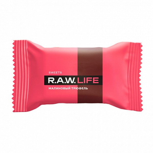 Raw Life Конфета `Малиновый трюфель` 18 г...