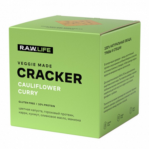 Raw Life Крекеры `Enjoy&Crack Cauliflower curry`, ...