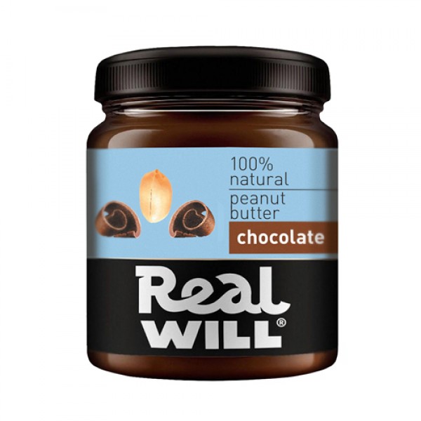 Real Will Паста `Арахисовая`, шоколадная 330 г...