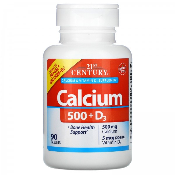 21st Century кальций500 с витамином D3 200 МЕ 90 таблеток